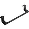 TATAY Portasciugamani Flat Alluminio Cuscinetti Protettivi per i Mobili | Portasciugamani Bagno | Misure 40x7x9,2 cm | Installazione Senza Fori | Design Moderno Funzionale | Design Moderno, Nero