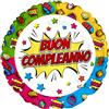 Ciao Palloncino foil balloon mylar round tondo (23cm, 9'') Buon Compleanno Comics