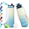 KollyKolla Borraccia 1L, Borraccia Borracce con Filtro e Indicatore del Tempo, Bottiglia Acqua A Prova di Perdite, Borracce Sport per Bambini, Adulti, Studenti, Palestra, Ufficio