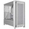 Corsair Case FRAME 4000D Midi Tower Bianco per Gaming con Vetro Temperato