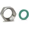 PSP 10 PZ DADI + GUARNIZIONE PER TUBO CORRUGATO IN ACCIAIO INOX PER ACQUA DN12 1/2"
