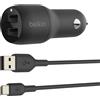Belkin Caricabatterie Auto Boost Charge Nero 2 Porte USB 24W