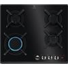 Electrolux Piano Cottura 4 Fuochi a Gas 60cm Cristallo Temperato Nero KGG643753K Electrolux