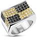 Anello Sigillo Uomo Acciaio Massiccio Pavé Di Pietre Bigiotteria Urban Per Nuovo