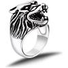 Anello Chevaliere Testa Di Lupo Mannaro Acciaio Inossidabile Game Of Stark Biker
