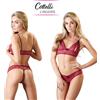 Cottelli Collection Cottelli Lingerie Set 2 pz Reggiseno e Perizoma in Pizzo Rosso con Coppe Aperte