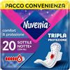 Nuvenia - Assorbente Sottile Notte con Ali - Superficie Morbida e Controllo Odori - Confezione da 20 Assorbenti