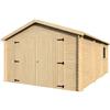 BricoShop24 Casetta Garage Box in Legno Abete 34mm da Giardino 4x5 Porta Doppia