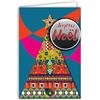 Afie Biglietto Buon Natale Collage in Rilievo del Testo Lucido con Busta 12x17,5cm Albero Triangolare Decorato Palle Colomba della Pace Stella Illustrazione Geometrica Migliori Auguri Feste di Fine Anno