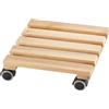 Dörner + Helmer Rullo per piante Loft, quadrato, 30 cm x 30 cm, portata 75 kg, 40 mm, legno naturale oliato
