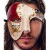 Luxury Mask Half Face Mask Masquerade Phantom Of The Opera Rosso/Oro Taglia unica