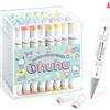Ohuhu Sanrio Ohuhu 48 Pastel Marker Set, 2a edizione, fine con penna frullatore