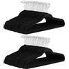 Basics Gruccia in Velluto Con Portapantaloni, 100 Pezzi, Nero