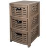 BELLI E FORTI Cassettiera Multiuso in Plastica Uniko 3 Cassetti Tortora 36,5 × 28,5 × 51,5 cm