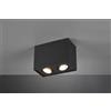 Mondoluce Faretto orientabile rettangolare plafoniera design moderno nero a 2 luci tr604/1