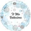 Ciao Palloncino foil balloon mylar round tondo (23cm, 9'') Battesimo, azzurro