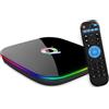 Smart Tv Box Q-Plus Android 4GB RAM 64GB Rom 4K Wifi Quad Core Con Telecomando