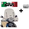 GIVI Parabrezza COMPLETO trasparente PIAGGIO Beverly Tourer 125-250 2009 GIVI