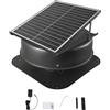VEVOR Ventilatore di Scarico per Soffitta da Tetto 42 W Ventilatore di Ventilazione Solare Intelligente da Tetto, Termostato, Telecomando, Flusso d'Aria 1321,45 L/s Motore CC Senza Spazzole Integrato