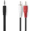 Nedis, Cavo splitter audio stereo da jack 3,5 mm a 2 RCA 3 m, Nero