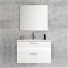 Savini Mobile bagno sospeso 60 cm bianco lucido con specchio e lampada Led | Alice