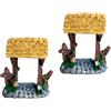 2 Pcs Cancelletti Giardino Decorazioni Da Miniatura Cancello Legno