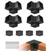 VEVOR Kit Staffe per Pergolato, ca. 15x15 cm Adatto per 142 x 142 mm, 4 Staffe Angolari Resistenti a 3 Vie, Kit Base per Pali in Legno, Travi in Legno di Facile Installazione per Gazebo, Baita