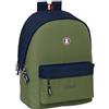 safta EL PULPO - Zaino per laptop da 15,6 e USB, ideale per giovani di diverse età, tessuto riciclato, comodo e versatile, qualità e resistenza, 31 x 18 x 44 cm, Verde cachi/blu marino, M, Casual