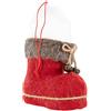 Idena 31611 - Stivale da Babbo Natale con rivestimento in feltro e campanellino, 14 x 8 x 13,5 cm, stivale natalizio da riempire, regalo, Natale, rosso