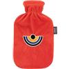 Fashy Borsa dell'acqua calda con rivestimento in ratina e ricamo a semicerchio, arancione, 2 l