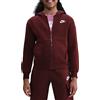 Nike Felpa da Ragazzi con Cappuccio e Zip Club Fleece Bordeaux Taglia L (147-...