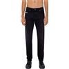 DIESEL D-Luster 0IHAU Uomo W36/L32 Slim Nero Lavato Denim Con Bottone