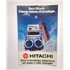 VECCHIO ADESIVO ORIGINALE HITACHI HI-FI STEREO (cm 9 x 13) *