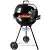 Dmail Barbecue Con Forno Per Pizza In Acciaio Termometro Integrato Con Ruote