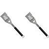 Amig - Spatola Barbecue Fireplus 4 in 1-44,5 cm - Acciaio Inox - Manico in Silicone - Taglia, Gira e Capovolge - Apribottiglie Integrato (Confezione da 2)