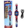 Lexibook, Spider-Man, orologio con fotocamera per selfie, touch screen HD, fotocamera 720p, lettore MP3, altoparlante incorporato, dittafono, contapassi, 5 giochi, rosso/blu, DMW070SPLXB