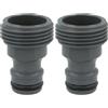 Amig - Adattatore Maschio Per Unione Del Rubinetto Con Tubo,3/4'',Connessione Veloce E Facile Per Tubi D'Acqua,Unione Filettata,Plastica Abs E Gomma,Grigio R03 (Confezione da 2)