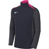 NIKE FD7671-410 Dri-Fit Academy PRO 24 Drill Top K Maglia Lunga Unisex Ragazzi Obsidian/Anthracite/Hyper Pink/White Taglia L