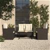 vidaXL Set Salotto da Esterno 4 pz con Cuscini in Polyrattan Nero