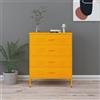 vidaXL Cassettiera Giallo Senape 80x35x101,5 cm in Acciaio