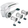 Grattugia a Tamburo Manuale Con 3 Inserti E Pestello Integrato, Acciaio Inox/Pla