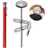 Termometro per Carne Analogico, 120 Cm, in Acciaio Inox Con Sonda Lunga E Clip,