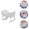 1Pc Mini Culla Giocattolo Bambino Culla piccola per Dolly House (Bianco)