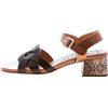 CHIE MIHARA scarpe donna Sandalo Quaura44 in pelle a stampa tejus nero e bronzo