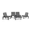 IPAE-PROGARDEN Set Molok Salotto Da Giardino Progarden Antracite In Plastica Multi Posizione