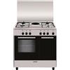 Glem Gas Cucina a Gas 4 Fuochi 1 Piastra Forno Elettrico Grill 80x50 cm Glem Gas AR856EI