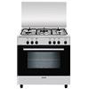 Glem Gas Cucina a Gas 5 Fuochi con Forno Elettrico Grill 80x50 cm Inox Glem Gas A855EI