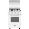 Glem Gas Cucina a Gas 4 Fuochi Glem Forno Elettrico Ventilato Grill 60x50 cm A654Mx6
