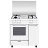 Glem Gas Cucina a Gas 4 Fuochi Glem Forno a Gas Grill 80x50 cm Scaldavivande AS854GX