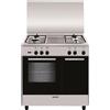Glem Gas Cucina a Gas 4 Fuochi con Forno a Gas Grill 80x50 cm Inox Glem Gas AR854GI